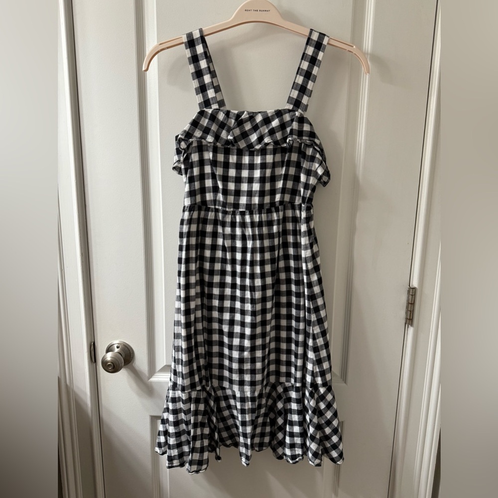 J. Crew Factory Woman’s Black and White Gingham Midi Dress - Size 00